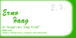 erno haag business card